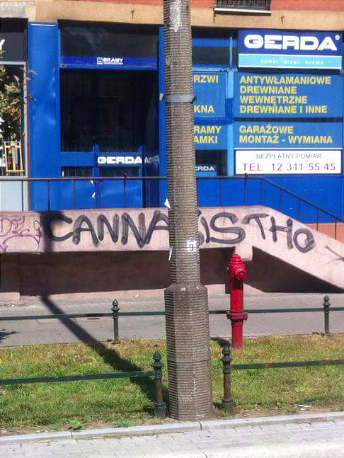 One-word Graffiti: Seen on the #20 tram in Krakow, Poland. 